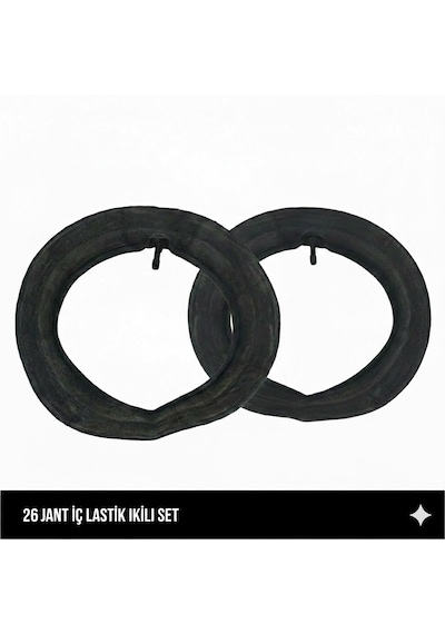 26 Jant İç Lastik 2'li Set - 26x1.75 / 2.125 Uyumlu - Oto Kalın Sibop 2 Adet Bisiklet İç Lastiği