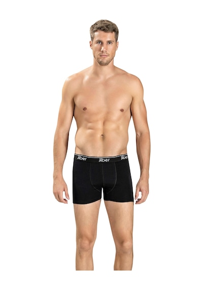 Jiber Erkek 6'lı Pamuklu Likralı Boxer 0156 Siyah