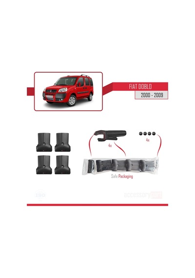 Fiat Doblo 2000-2009 Arası Fly Model Ara Atkı Tavan Barı Gri