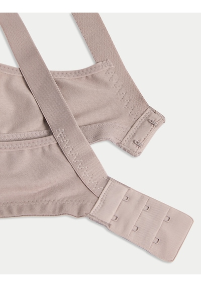 Marks & Spencer İşleme Detaylı Pamuklu Toparlayıcı Sütyen T33008020A Kahverengi