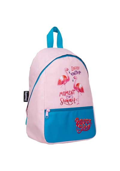Superbag Kız Çocuk Anaokulu Çantası Flamingo Desenli Sırt Çantası Kreş Çantası Pembe