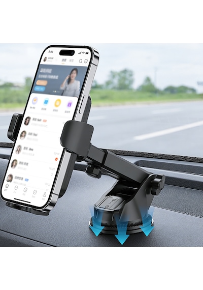Go Des Gd-hd356 360 Derece Dönebilen Teleskopik Vakumlu Tasarım Araç İçi Telefon Tutucu Siyah