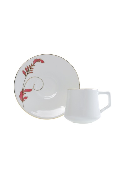 Evaliza Nostalji Çiçek Double 6 Kişilik Kahve Fincan Takımı 130 Ml Çok Renkli