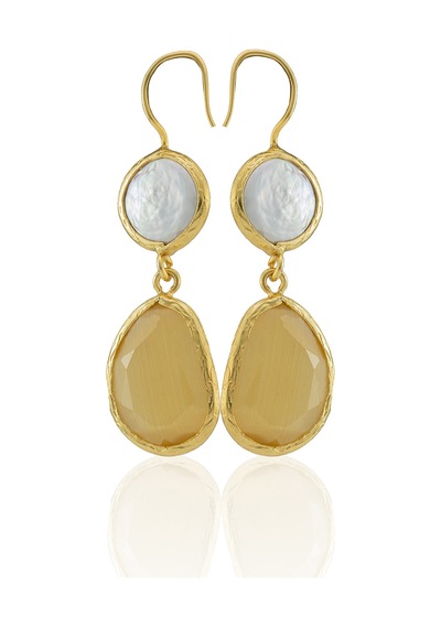 Kadir Jewellery 22 Ayar Altın Kaplama Kadın İnci Küpe -el İşçiliği Ve Hipoalerjenik Küpe Sarı 88449287