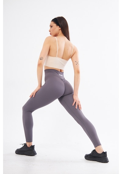 Gymhams Kalçası Büzgülü Fitilli Ekstra Push Up Yüksek Bel Esnek Tayt