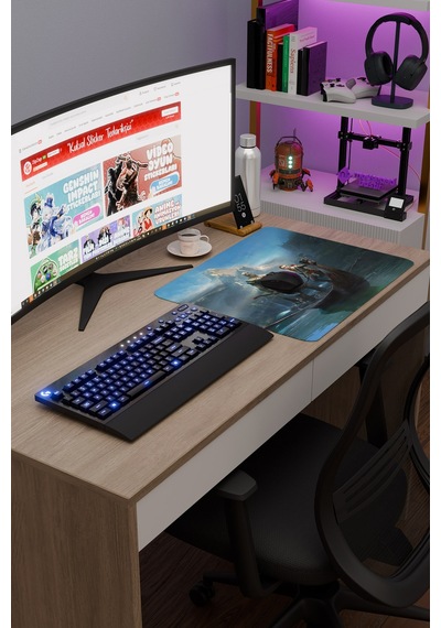 God Of War Kaymaz Dikişli Kauçuk Oyuncu Mousepad V3 - 48x40 Xl Gaming Mouse Pad Fare Altlığı