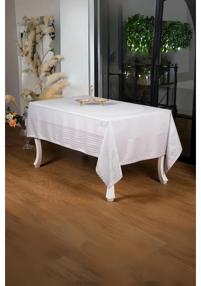 Lida Lüxjakar Bambu Kumaş Gri Masa Örtüsü 160x220 Cm - 1260 Çok Renkli