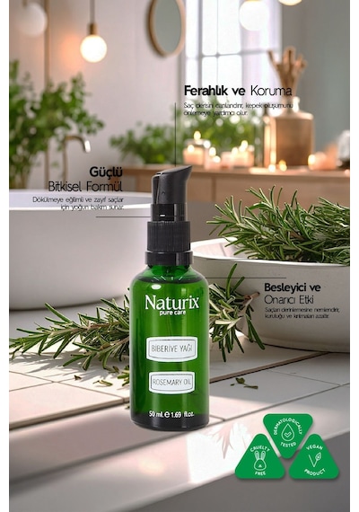 Biberiye Yağı %100 Doğal Dökülme Karşıtı, Saç Uzamasını Ve Kepek  - 50 Ml