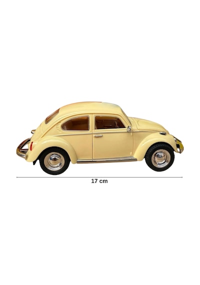 Nostaljik Beetle Vosvos Oyuncak Araba - 17cm Büyük Boy - Sesli Işıklı Ve Sürtmeli - Sarı Model Araba Çok Renkli
