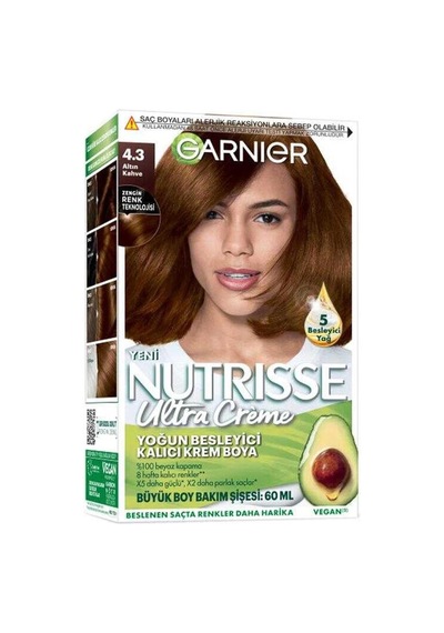 Nutrisse Ultra Creme 4,3 Altın Kahve Saç Boyası, 3600542539609