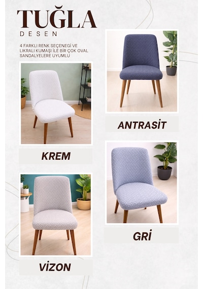 Mutfak Sandalye Kılıfı Büyük Oval Jakar Yıkanabilir Streç Lastikli Sandalye Örtüsü 1 Adet Antrasit - 814325519 Antrasit Mutfak Sandalye Kılıfı Büyük Oval Jakar Yıkanabilir Streç Lastikli Sandalye Örtüsü 1 Adet Antrasit - 814325519 Antrasit