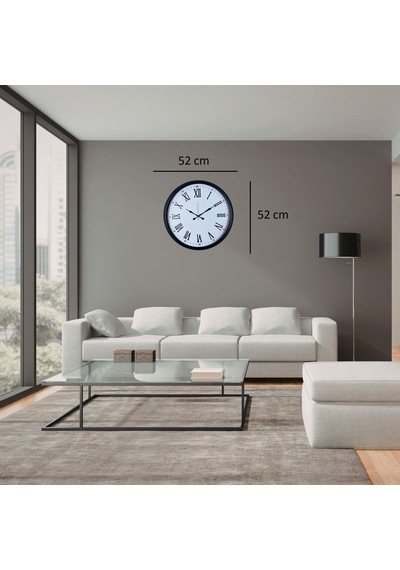 Siyah Dekoratif Roma Rakamlı 52 X 52 Cm Duvar Saati Diğer