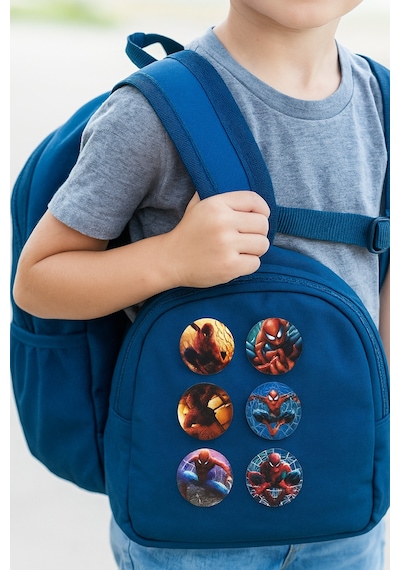 Lisanslı Yaka Çanta Rozeti Spiderman-örümcek Adam 6lı Paket Pinyata İçi Küçük Hediyelikler Diğer