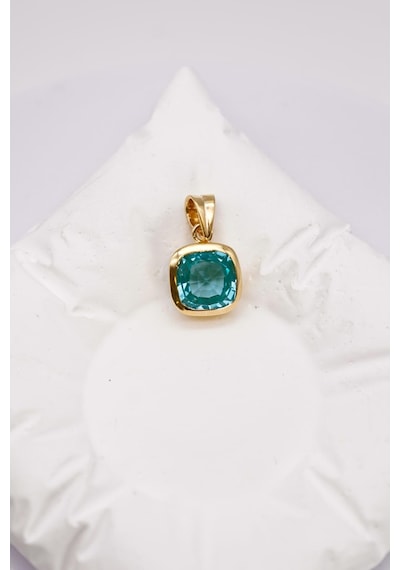 Mavi Topaz Taşlı 14 Ayar Altın Kolye Ucu Modern Detaylarıyla Işıltılı Ve Göz Alıcı-7664