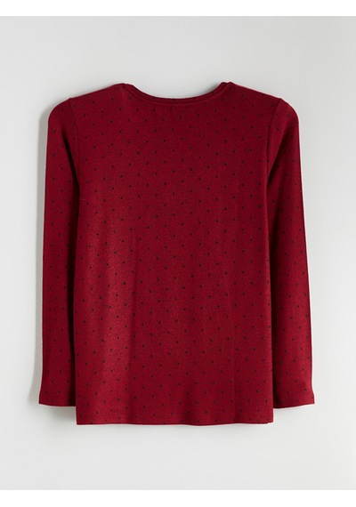 Lcw Everyday Bordo Bisiklet Yaka Puantiyeli Kadın Body