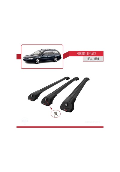 Subaru Legacy 1994-1999 Arası İle Uyumlu Ace-1 Ara Atkı Tavan Barı Siyah 3 Adet Bar