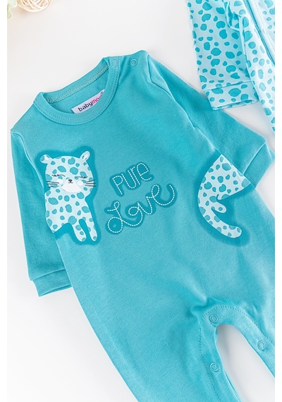 Babymod Kedi Desenli Uzun Kollu 2'li Kız Bebek Tulum Takım 001
