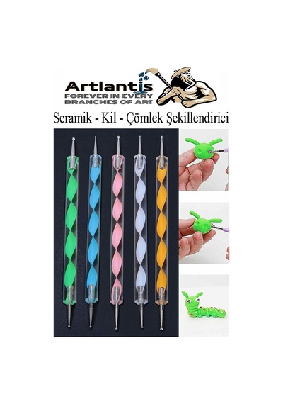 Seramik Kil Çömlek Şekillendirici 5 Li 1 Paket Akrilik Seramik Modelaj Oyma Seti Heykel Tasarım Deri Oyma Çizim Kalemi