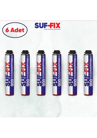 Suf-fix 900 Tabancalı Pu Montaj Köpüğü 750ml 6 Adet Profesyonel Yalıtım Köpüğü
