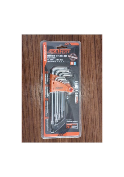 9 Parça Uzun Torx Alyan Anahtar Seti Cr-v Çelik T10-t50
