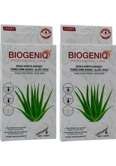 Biogeniq Aloe Veralı Siyah Nokta Temizleme Bandı 2 x 6'lı