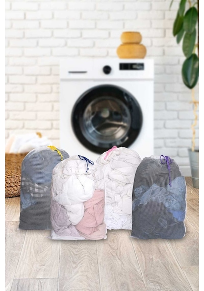 4 Adet Lux Renkli Iplikli Çamaşır Yıkama Filesi 40x60 Cm Tr Diğer