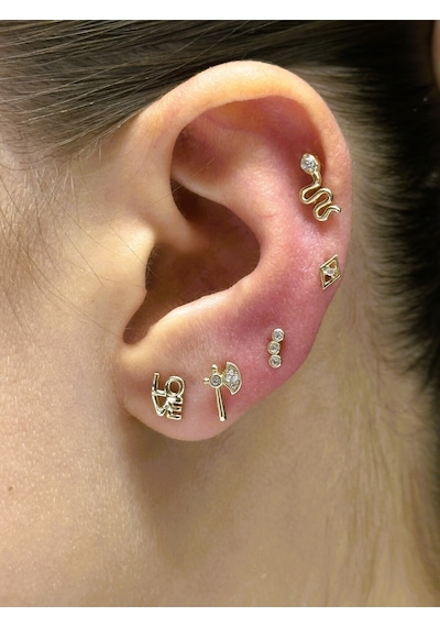14 Ayar Altın Piercing Tragus Küpe 25114-t006