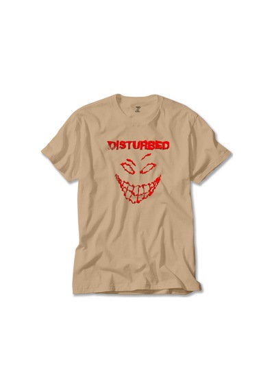 Disturbed Logo Essential Krem Tişört