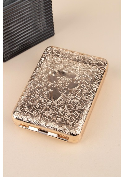 İşlemeli Retro Tasarım Metal Sigara Tabakası Altın Sarısı 23bm923ksr02 - 512923712