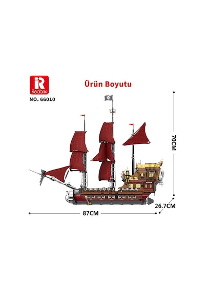 Reobrix 66010 Korsan Gemisi Yaratıcı Yapı Blok Seti Building Blocks Pirate Revenge - The Pirates - 2776 Parça