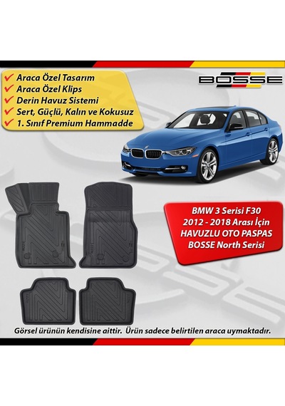Bmw 3 Serisi F30 Paspas Araca Özel 2012-2018 Derin Havuzlu Bosse North Serisi