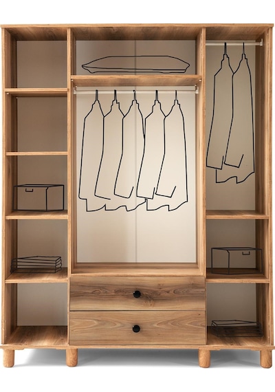 Formila Mdf 4 Kapılı Dolap-ceviz