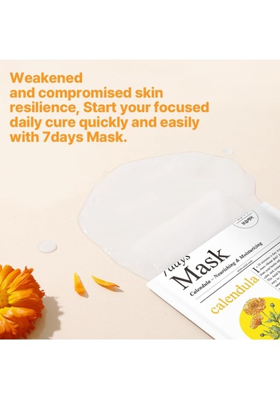 Lexroo 7 Days Mask Calendula P - Besleyici, Nemlendirici & Onarıcı Vegan Kağıt Maske