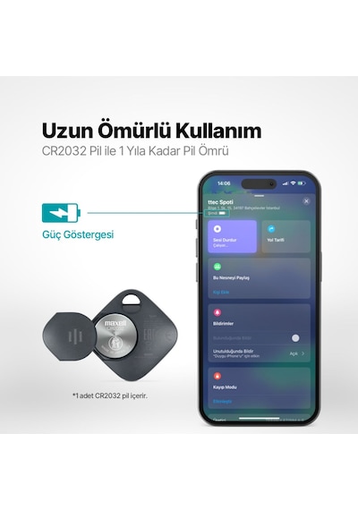 Spoti Apple Lisanslı Bul Uygulaması Uyumlu Sesli Uyarı Bildirimli Akıllı Takip Cihazı
