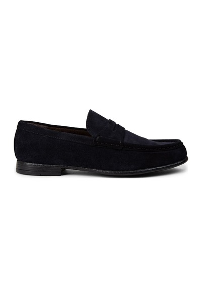 Deery Hakiki Süet Lacivert Erkek Loafer Ayakkabı - 01510mlcvc06 Lacivert