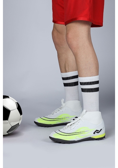 Jump 29677 Çoraplı Beyaz - Neon Yeşil Halı Saha Krampon Futbol Ayakkabısı