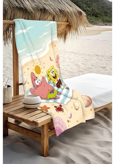 Dijital Baskı Plaj Deniz Havlusu 80 X 160 Cm Peştamal Hvl0254 Renkli