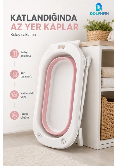 Katlanır Küvet Ev Mutfak Banyo Pratik Kullanım Bebek Küveti