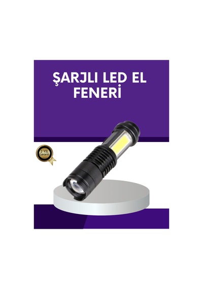 Şarjlı Mini Led El Feneri 2000 Lümen Su Geçirmez Belirtilmemiş