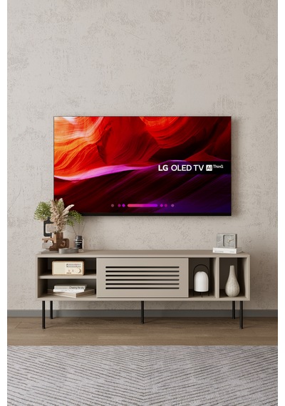 Umay 120 Cm Tv Ünitesi 100% Mdf Metal Ayak Bej