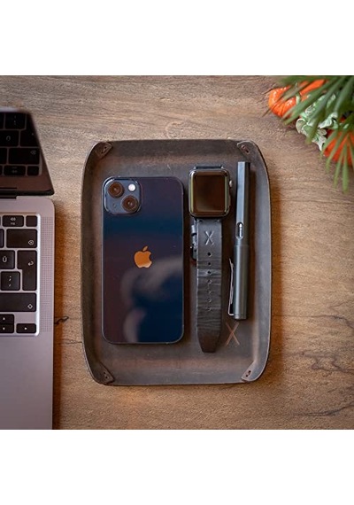 Masaüstü Organizer, Toplayıcı, Hakiki Deri Vale Tepsisi, Telefon Pedi, Deri Sümen, Deri Pad, Deri Kase, Zarf Ve Mektup Tepsisi, Vallet Tray, Catch İt All Tray, Leather Kestane - Koyu Kahverengi