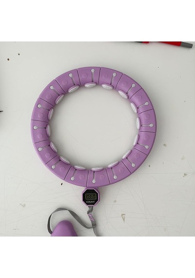 Akıllı Hula Hoop Çemberi 24 Bölüm Parça Mor Renk Fitness Spor Egzersiz Halkası Sayaçlı Mor Tek Ebat Genel