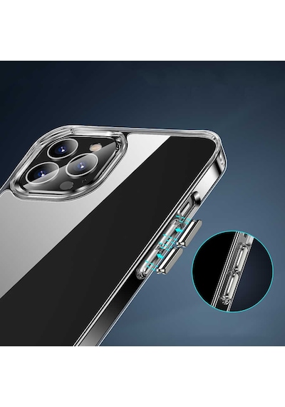Apple Uyumlu iPhone 14 Pro  Standlı Şeffaf Silikon Zore L-stand Kılıf-renksiz Renksiz