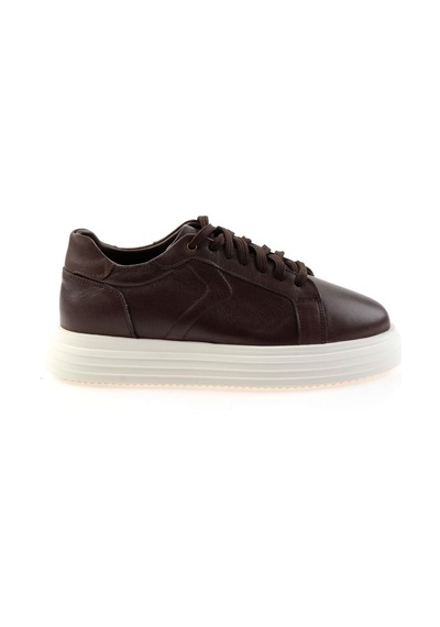 Bambi Kahve Hakiki Deri Erkek Sneaker E01595002543 Kahve