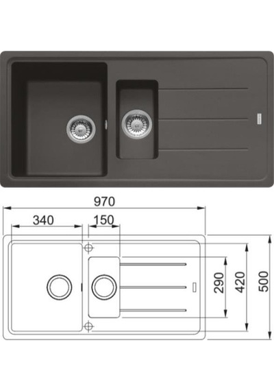 Franke Bfg 651-97 Slate Grey Granit Eviye + Franke Active Plus Doccia 2.0 Slate Grey Spiralli Mutfak Bataryası Seti Antrasit Franke Bfg 651-97 Slate Grey Granit Eviye + Franke Active Plus Doccia 2.0 Slate Grey Spiralli Mutfak Bataryası Seti Antrasit