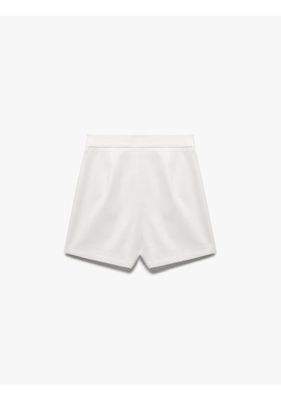 Koton Düğme Detaylı Mini Şort Etek Beyaz 5sak40372pw Beyaz