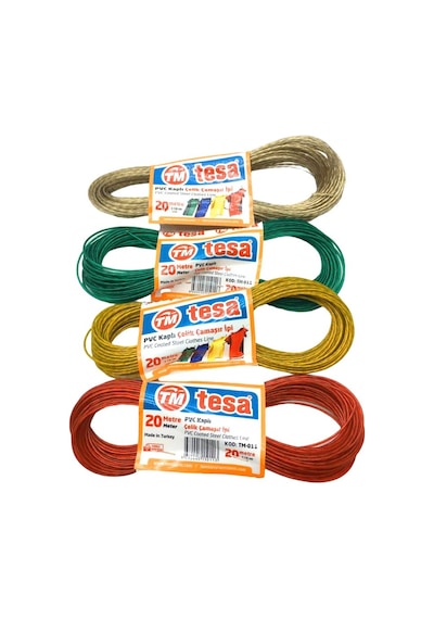 Tesa Temsan Tm-011 Çelik 20 Metre Çamaşır İpi- 12'li Paket Diğer