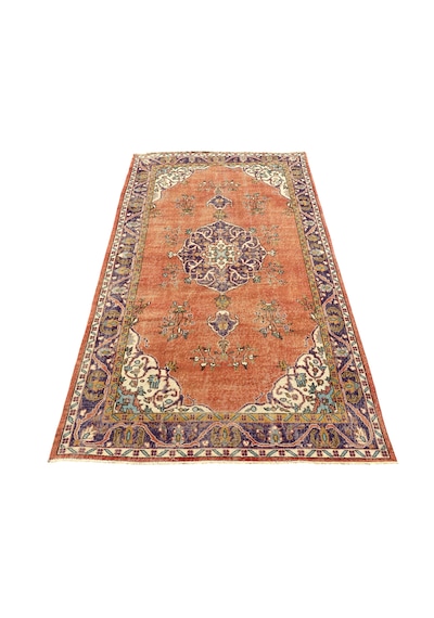 El Dokuma Vintage Retro 5 M2 Halı 170x285 Kiremit Eskitme Halı Kiremit