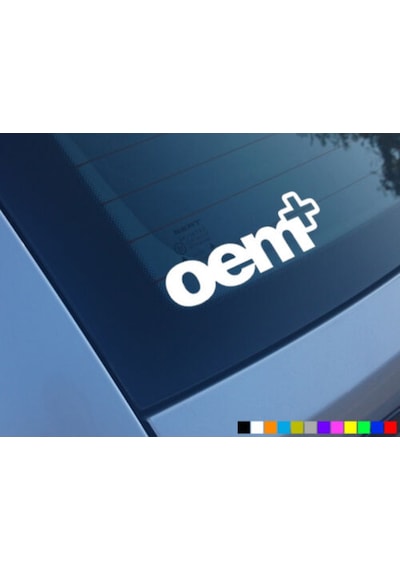 Oto Sticker 2 Adet 13X5Cm Oem+ Plus Oem Sticker Etiketi  Kırmızı-