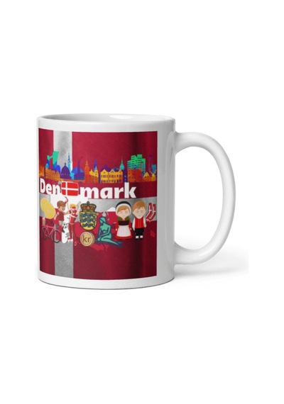 Danimarka Kupa Bardak 2 Adet Seyahat Hatıra Denmark Mug